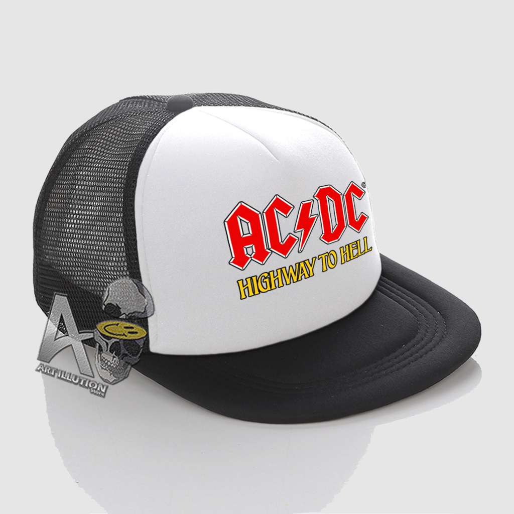Snapback Jaring Distro Hat/Snapback Trucker Hat - ACDC Highway To Hell Hat โลโก้ล่าสุด PREMIUM QUALITY ST091