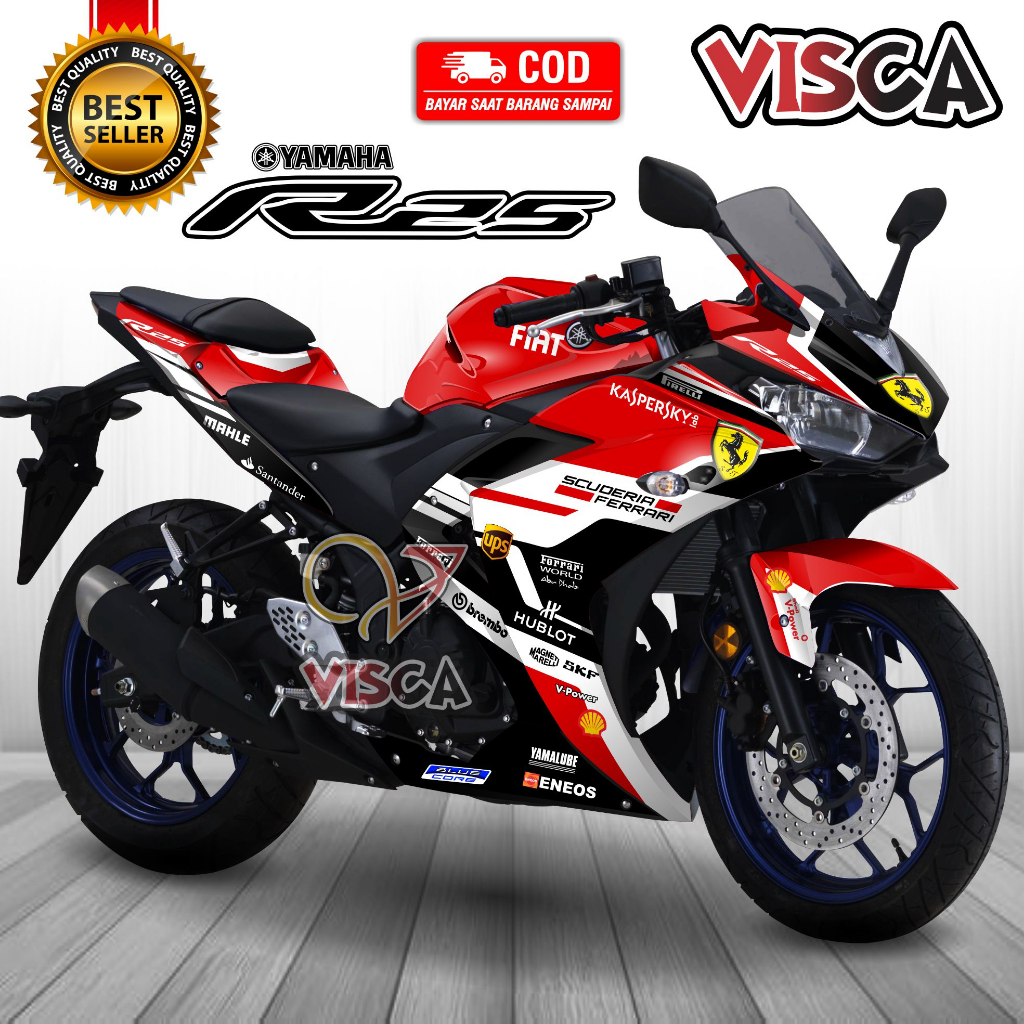 Decal R25 Full Body Decal Yamaha R25 สติกเกอร์เก่า R25 สติกเกอร์เต็มรูปแบบ Yamaha R25 Striping R25 V