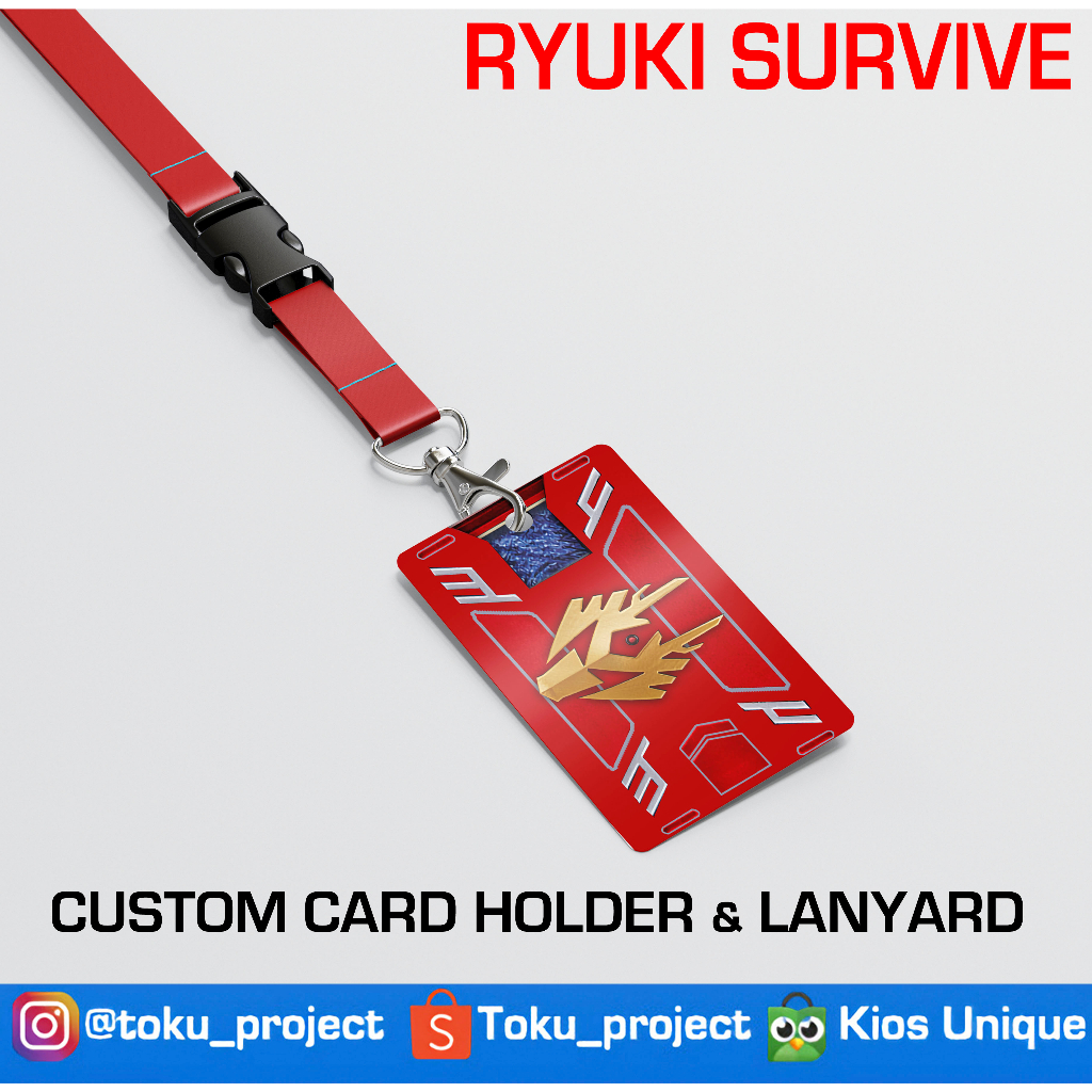 ที่ใส่บัตรแบบกําหนดเอง+lanyard+card Skins Kamen Rider Ryuki