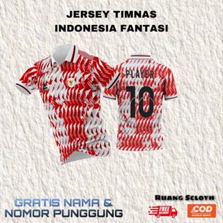 เสื้อกีฬาแขนสั้น ลายทีมแฟนตาซี Jersey Indonesia Fantasy 2023 ฟรีชื่อโพสต์ และหมายเลขด้านหลัง