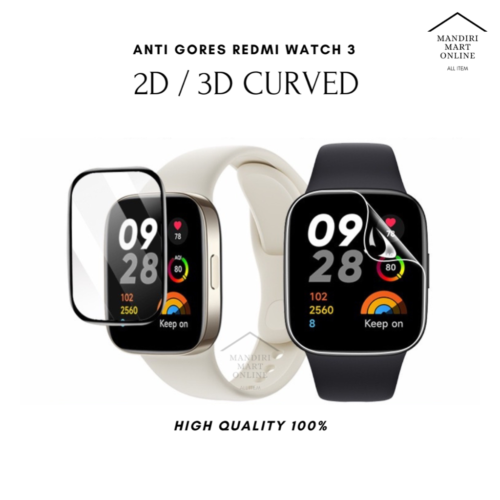 ป้องกันรอยขีดข่วน Redmi Watch 3 3D / 2D ป้องกันหน้าจอ Redmi Watch 3 ป้องกันหน้าจอ Smartwatch Redmi W