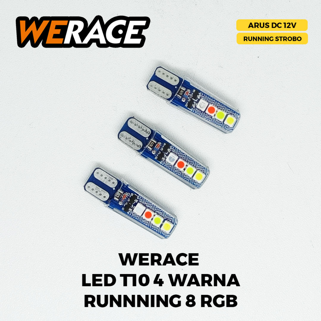 WERACE LED T10 4 สี RUNNING 8 RGB DUSK SEIN FLASH JELLY T10 4 สี