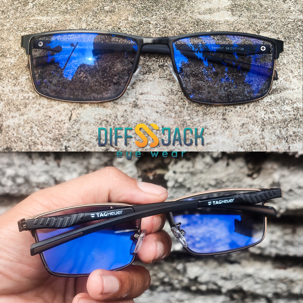50S แว่นตา Bluechromic สําหรับผู้ชาย Sporty Fashion Blueray Photochromic M-160 TAG ป้องกันรังสี