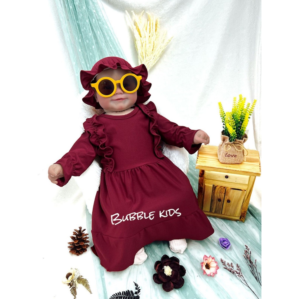 (EGSUS) Sabrina Infant Ciput Gamis 0-4 Years Maroon