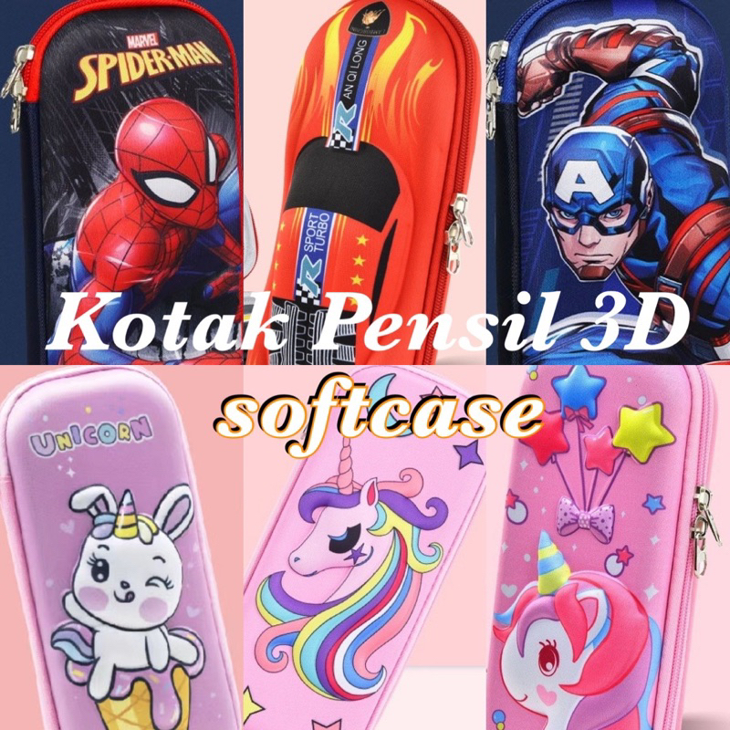 3D UNICORN ASTRONAUTS ROBOT MERMAID ARIEL PRINCESS CUTE CARTOON PENCIL CASE CUTE CHOOL PENCIL CASE P