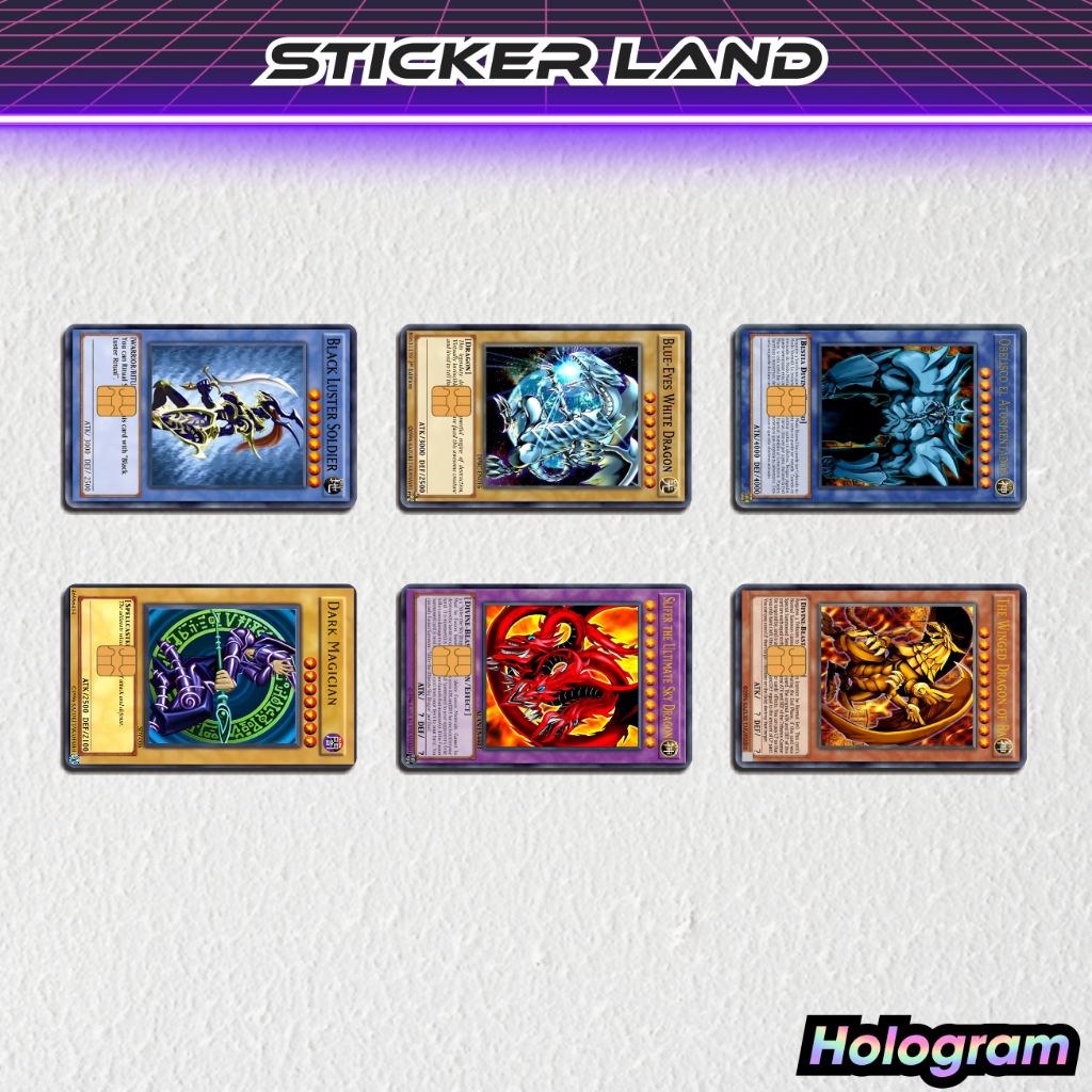 โฮโลแกรมพิเศษ YuGiOh ATM สติ๊กเกอร์ - สติ๊กเกอร์การ์ด ATM อะนิเมะโฮโลแกรม Emoney Flazz สติ๊กเกอร์ Land