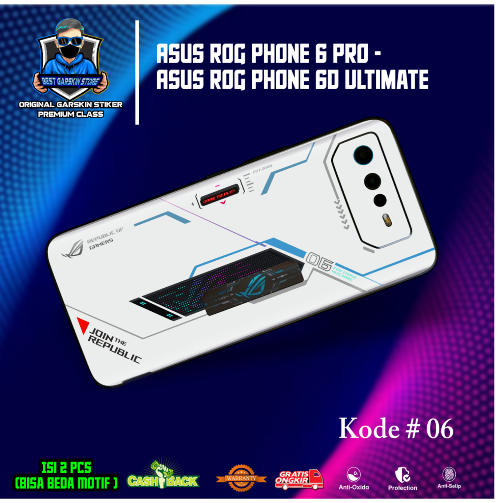 เนื้อหา 2 ชิ้น Garskin Asus Rog Phone 6 Pro - Asus Rog Phone 6D Ultimate Motif 06-10 (สามารถขอภาพของ