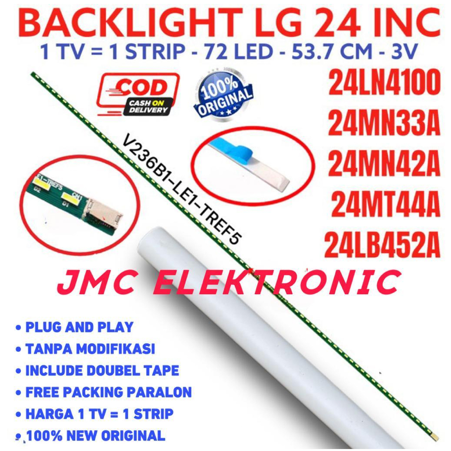 LG 24 INCH LED TV BACKLIGHT 24LN4100 24MN33A 24MN42A 24MN44A 24LB452A V236B1-LE1-TREF5 72 LED