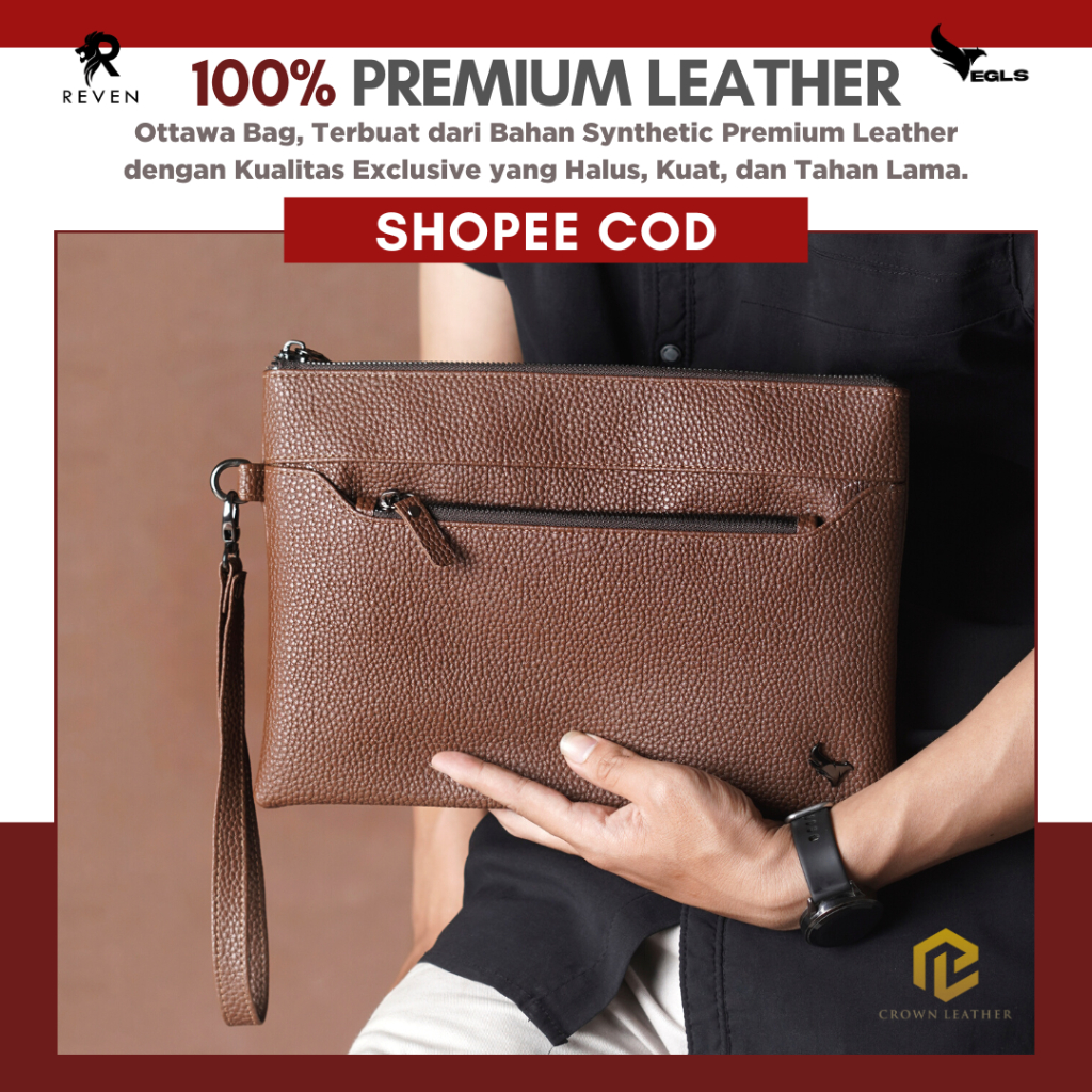 ล่าสุด Men& 39;s Fashion Premium Leather Clutch Handbag - OTTAWA HAND BAG