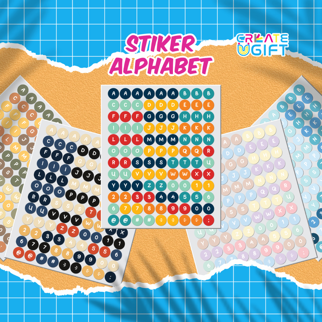 UK 15X18 KISS CUT ALPHABET สติ๊กเกอร์ | DIY Deco Sticker Planner Alphabet & Number Aesthetic Sticker