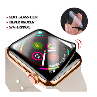 กระจกนิรภัย แบบเต็มจอ 3D ป้องกันรอยขีดข่วน สําหรับ Apple Watch 41 45 38 40 42 44 มม. iWatch Series 1 2 3 4 5 6 7 8 9 SE