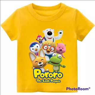 เสื้อยืด พิมพ์ลาย Pororo สกรีนดิจิทัล คุณภาพสูง สําหรับเด็ก