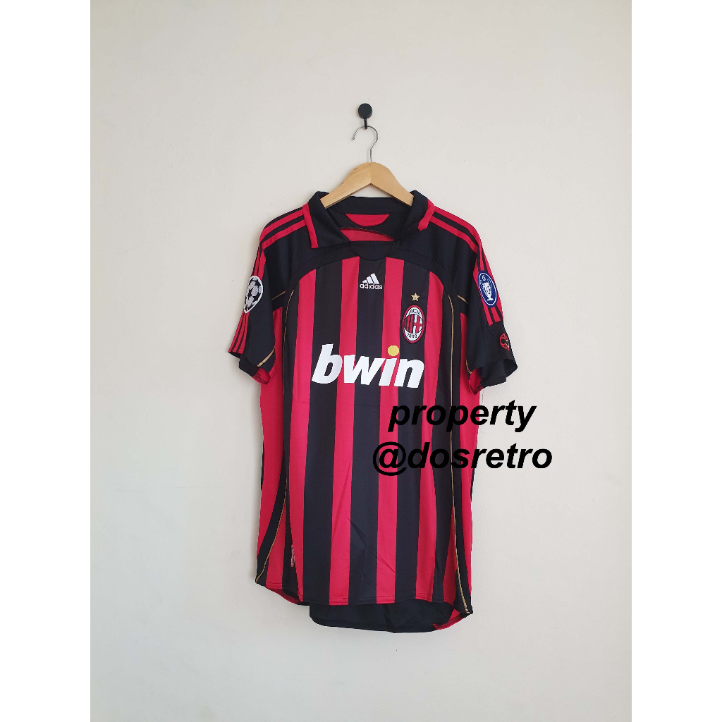 เสื้อกีฬาแขนสั้น ลายทีม Rare AC Milan Home 2006 2007 KAKA'22 สไตล์เรโทร