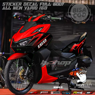 สติกเกอร์รูปลอก ลายกราฟฟิค สีแดง สีดํา แบบเรียบง่าย สําหรับ honda vario 160