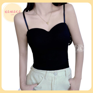 [NL] BRALETTE TANKTOP CROP TOP ATASAN BAJU PAKAIAN WANITA PEREMPUAN PREMIUM SEAMLESS CAMISOLE ICESILK DENGAN CUP BUSA PAD WIRELESS COD 278