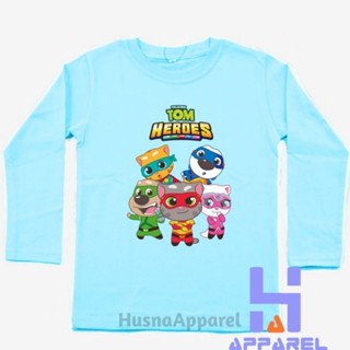 เสื้อยืด แขนยาว พิมพ์ลาย TALKING TOM HEROES สําหรับเด็ก