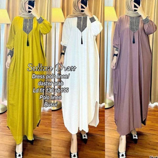 Gamis SULTAN DRESS WD SIZE M L XL XXL ชุดเดรสโปโล สีขาวล้วน ไร้ขอบ ไซส์ M L XL XXL สําหรับผู้หญิงมุสลิม