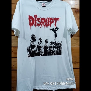 เสื้อยืด พิมพ์ลาย METAL ROCK DISRUPT สีขาว