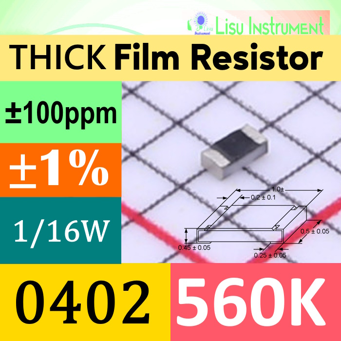 560KΩ 042 1005(mm) ±1% THICK Film ตัวต้านทาน SMD 62.5mW 560K