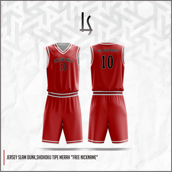 MERAH เสื้อ Slam Dunk-Shooku Red พิมพ์เต็ม *ฟรี Nickame* (มีขนาดเดียว)