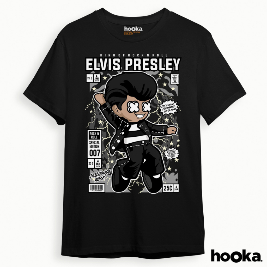 KATUN HOOKA Elvis Presley Music การ์ตูน Distro เสื้อยืด 24S Cotton