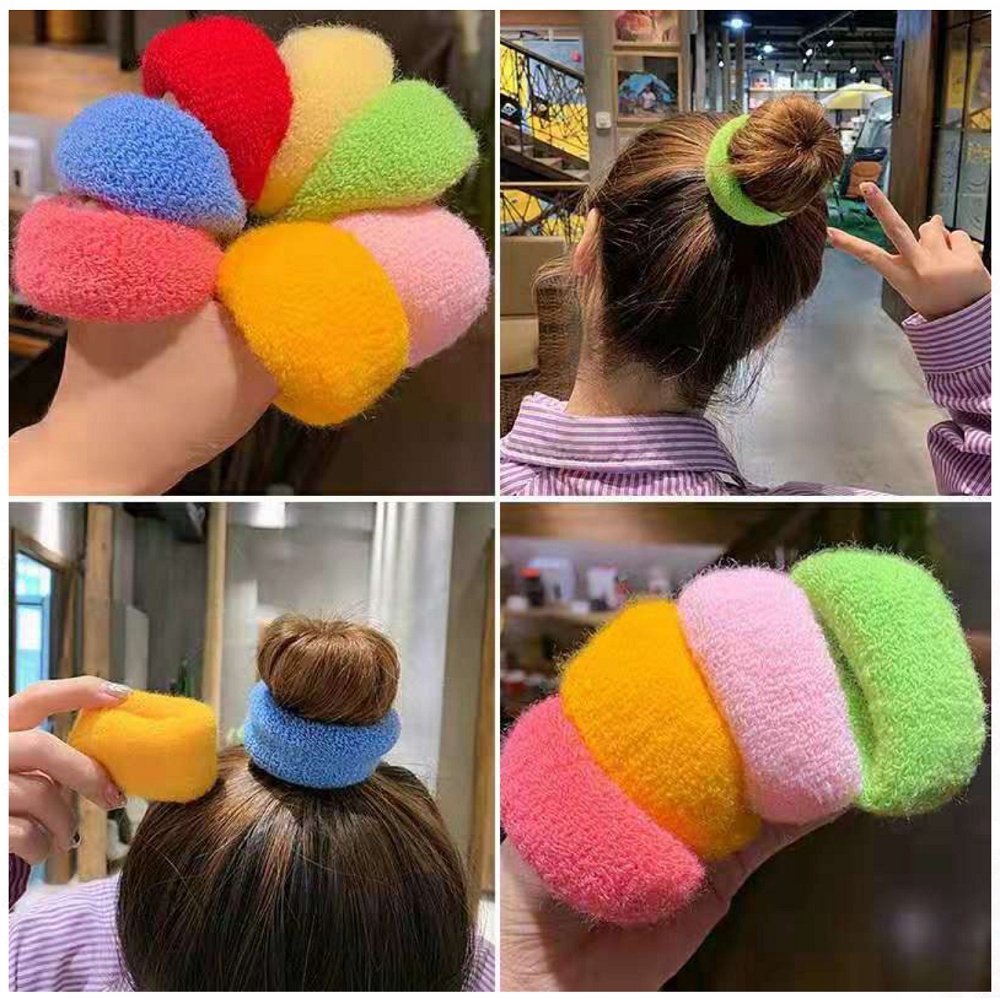DONUT HAIR BAND KOREAN HAIR BAND BOLD HAIR PAIR สีสุ่มเกาหลีผม BAND คุณภาพสูง