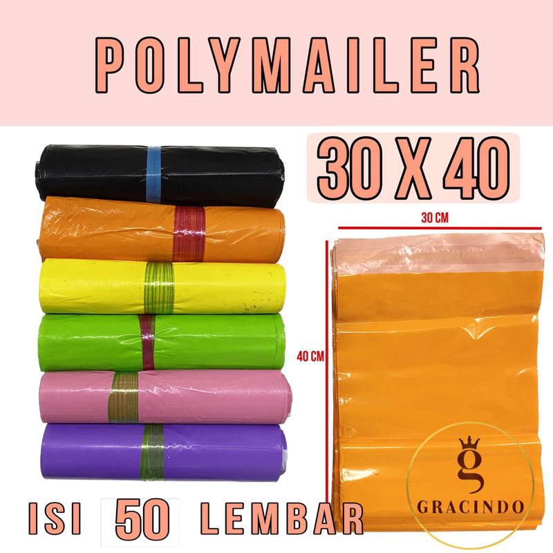 30x40 50 แผ่น / พลาสติก POLYMAILER บรรจุ ONLINE SHOP