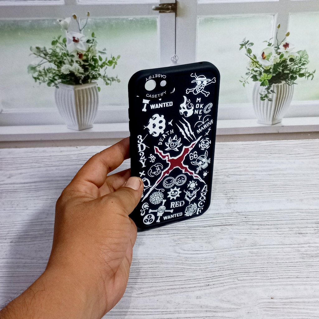 Vivo 1724 1731 Y71 Y71i Softcase Oval Black One Piece Anime Luffy ภาพการ์ตูน