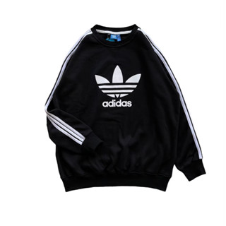 Adidas เสื้อแจ็กเก็ตกันหนาว มีฮู้ด คอกลม แต่งฟอยล์ ลายโลโก้ 3 สไตล์คลาสสิก