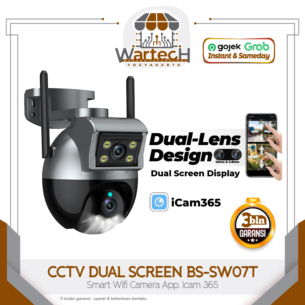 กล้องวงจรปิด DUAL SCREEN BS-SW07T แอพกล้อง Wifi อัจฉริยะ ไอแคม 365