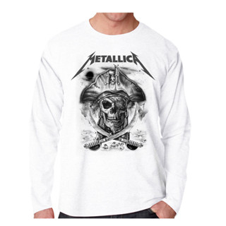 เสื้อยืดแขนยาว คอกลม พิมพ์ลาย METALLICA สําหรับผู้ชาย