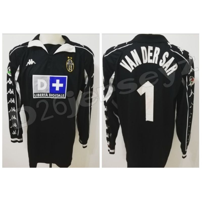ยูเวนตุส RETRO Jersey_ GK GOALKEEPER แขนยาว 1999 / 2000 + Van Der Sar Nameset + Patch