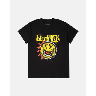 เสื้อยืด พิมพ์ลายหน้ายิ้ม สไตล์พังก์ 182 Blink182