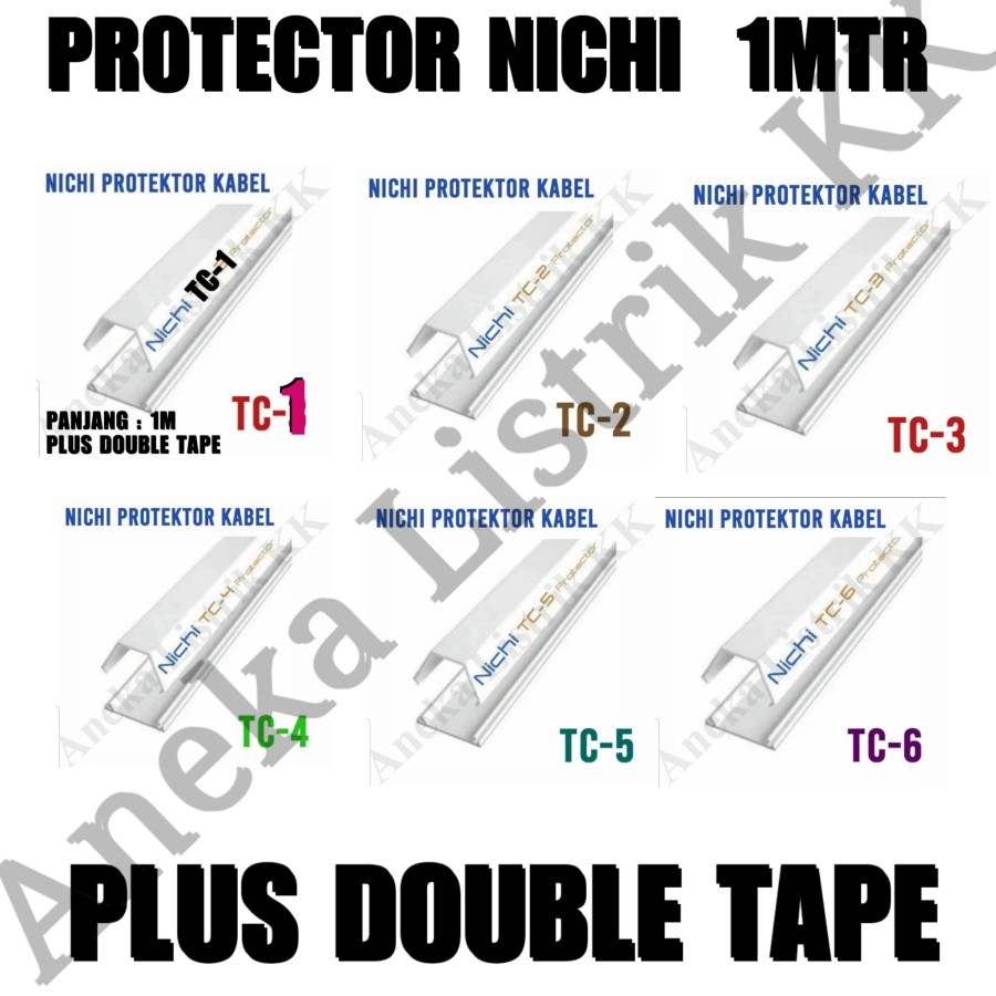 NICHI ฝาครอบสายเคเบิล TC1 TC2 TC3 TC4 TC5 TC6 สีขาว PROTECTOR DUCTING 1M
