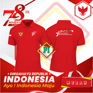 เสื้อยืดโปโล แขนสั้น พิมพ์ลายครบรอบ 78 ปี 17 สิงหาคม สําหรับ INDONESIA MAJU TYPE 4th