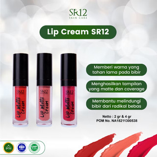 Lip Cream Moist SR12 Kosmetik Bebas Paraben - Lipstik Krim Lembut & Nyaman - Lip Krim Bibir