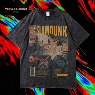 เสื้อยืด พิมพ์ลายการ์ตูน KAOS SLAMDUNK JUMP COMICS WASHING VINTAGE สําหรับผู้ชาย