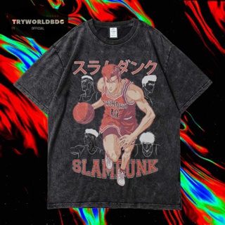 เสื้อยืด พิมพ์ลาย Tryworldbdg OFFICIAL "SLAMDUNK" | เสื้อเชิ้ต ซักได้ | หินล้าง | เสื้อยืด ขนาดใหญ่ | เสื้อยืด พิมพ์ลาย Slamdunk HANAMICHI SAKURAGI WASHING VINTAGE