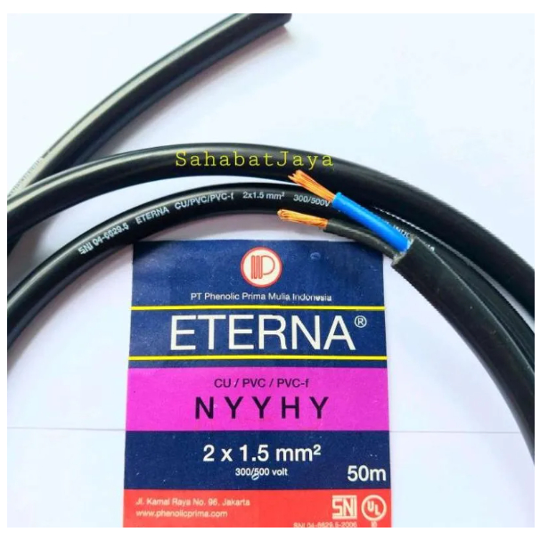 NYYHY NYY HY 2X1.5 สีดํา STRING ETERNA CABLE ราคาต่อเมตร