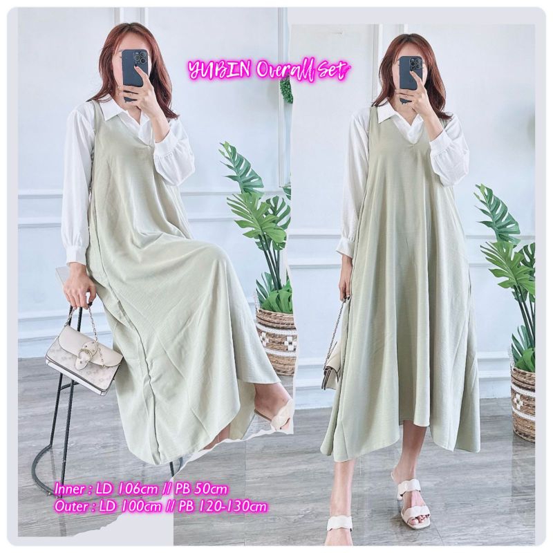 Yubin One Set Midi Dress ในวัสดุ Cringkle