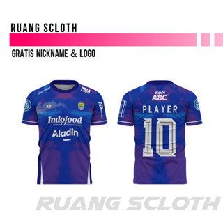 เสื้อกีฬาแขนสั้น ลายทีม Persib Galaxy Jersey 2023/2024 ฟรีชื่อหลัง