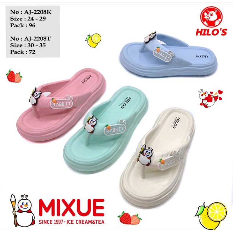 รองเท้าแตะ Mixue ล่าสุด รองเท้าแตะเด็กผู้หญิง Mixue Ice Cream Motif, Viral, แฟชั่นล่าสุด 2208