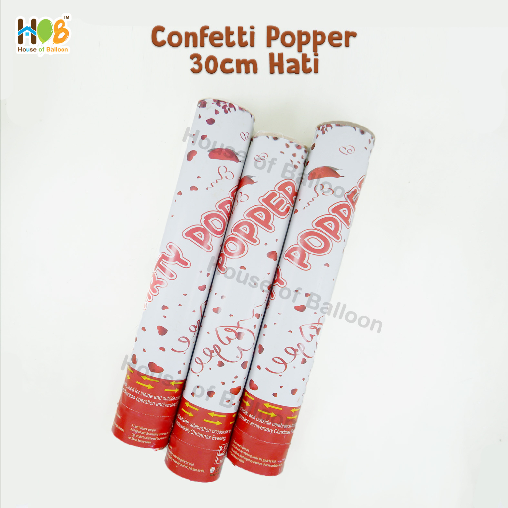 Party Popper Confetti Heart, Rose, Dollar 30 cm / 30cm Confetti