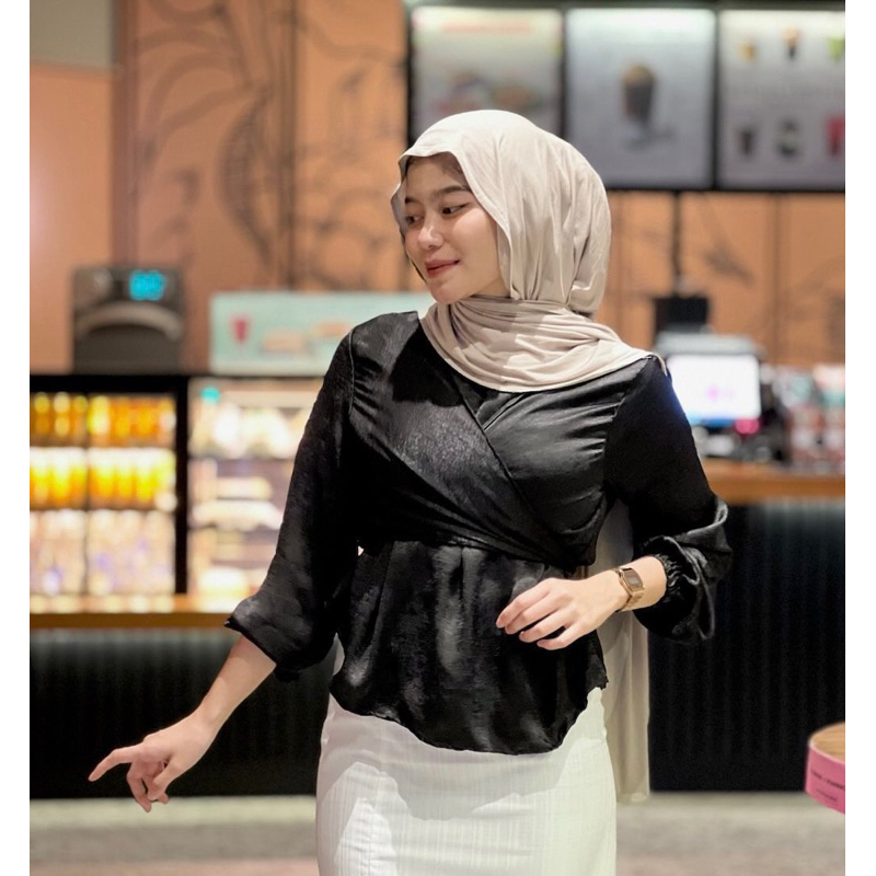 Moonlife/เสื ้ อเบลาส ์ ถัก/เสื ้ อเกาหลี