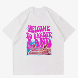 เสื้อยืด พิมพ์ลาย Welcome TO BARBIE LAND | เสื้อยืด สีดํา และสีขาว | เสื้อผ้าผู้ชาย และผู้หญิง