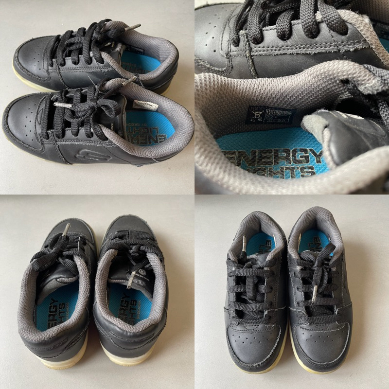 Hitam Preloved Skechers รองเท้าเด็กนักเรียนสีดํา sz.30