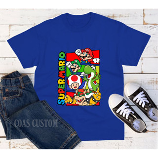 [ฟรีชื่อพิมพ์] Mariobros เสื้อยืด สําหรับเด็ก