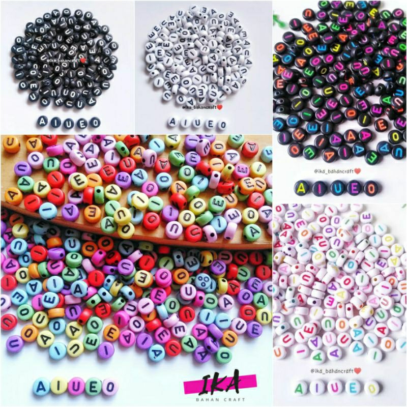 [IKA] ลูกปัดตัวอักษรกลม AIUEO 100 ชิ้นพิเศษสําหรับ AIUEO Vocals