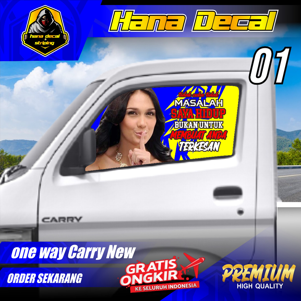 CARRY NEW PICK UP GLASS STICKER ONE WAY HANA DECAL STORE CODE 01--03
