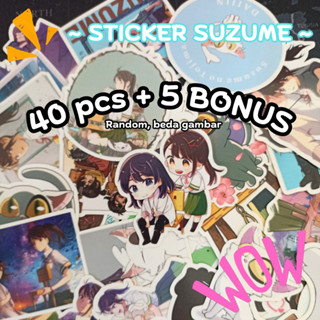 Suzume สติกเกอร์ ลายการ์ตูนอนิเมะ 40 ชิ้น และสติกเกอร์ 5 ชิ้น สําหรับหมวกกันน็อค แล็ปท็อป HP